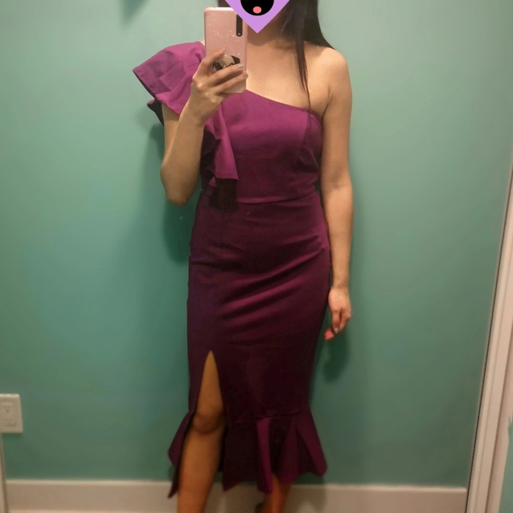 SHEIN XS Purple One-Shoulder Dress